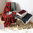 GobekUsa Cozy Coral Fleece Plaid Blanket - Soft & Warm Flannel Bedspread