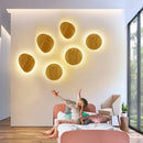 GobekUsa Eclipse Wooden Wall Lamp: Modern Nordic Round LED Design for Bedroom and Aisle