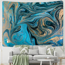 GobekUsa Blue Gouache Line Tapestry Wall Hanging for Boho Room Decor