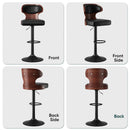 Swivel PU Leather Bar Stool — Height Adjustable Dual-Color Counter Chair