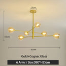 GobekUsa Black/Gold G9 LED Chandelier for Living Room Bedroom Modern Pendant Lighting