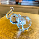 GobekUsa Clear Glass Elephant Figurine Cute Animal Ornament Collectible Home Decor