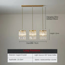 GobekUsa Crystal Copper LED Chandelier Pendant Light Modern Luxury Ceiling Lamp