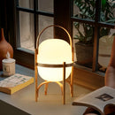 GobekUsa Japanese Style Glass Table Lamp with Wood/Metal Frame