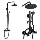 GobekUsa Black Bronze Shower Faucet Set with 8" Rain Shower Head and Hand Shower