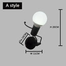 GobekUsa Cartoon Matchstick Man Wall Lamp for Kids Room and Home Decor