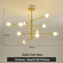 GobekUsa Black/Gold G9 LED Chandelier for Living Room Bedroom Modern Pendant Lighting
