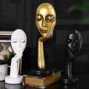 GobekUsa Lady Face Abstract Art Sculpture Resin Ornaments for Home Decor