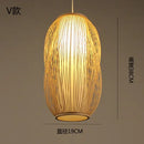 GobekUsa Japanese Bamboo Chandelier Lights for Bedroom Living Room Tea Room Zen Lamps