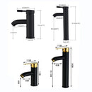 GobekUsa Black Golden Single Handle Bathroom Basin Faucet for Deck Mount Vessel Sink