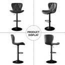 Counter Height Swivel Bar Stools with Backrest, Faux Leather & Iron Frame (Set of 2)