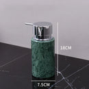 GobekUsa Dark Green Marble Bathroom Set - Nordic Light Luxury Tray Toothbrush Holder Soap Dispenser Kit