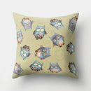GobekUsa Cute Owl Cushion Pillow Cover for Home Sofa Bedroom Decor