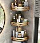 GobekUsa Aluminum Bathroom Corner Shelf - Wall Mounted Shower Storage Holder