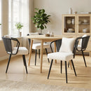 Teddy Upholstery Dining Chairs with Fleece Cushion, Ergonomic Armchair (Set of 4) by EnvelorHome