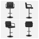 Counter Height Swivel Bar Stools, PU Leather & Iron Frame (Set of 2)