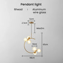GobekUsa Gold Glass Ball Chandelier for Living Room Kitchen Bedroom - 220V 110V