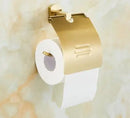 GobekUsa Gold Brass Bath Hardware Set: Towel Rack, Paper Holder, Toilet Brush Holder, Towel Ranger, Hooks