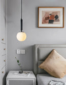 GobekUsa Glass Ball LED Pendant Light for Bedroom and Bar, Modern Globe Hanging Ceiling Lamp