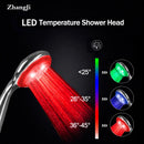 GobekUsa LED Temperature Controlled Shower Head: Super Large Panel, 3 Color Changes, Chrome Plating