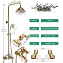 GobekUsa Gold Brass Shower Faucet Set with Tub Spout and Dual Handles