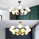 GobekUsa Black/Gold Glass Pendant Light for Living Room Bedroom Restaurant