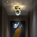 GobekUsa Crystal Aisle Ceiling Light | Modern & Luxe All-Copper Fixture for Entryway & Cloakroom
