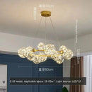 GobekUsa Glass Bubble LED Chandelier: Nordic Art Star Bright Indoor Lighting for Romantic Atmosphere