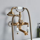 GobekUsa Dual Handle Luxury Bathtub Faucet with Handheld Shower Mixer