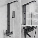GobekUsa Black Bathroom Faucet Shower Kit with Rainfall Shower Column and Bidet Mixer System
