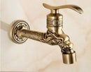 GobekUsa Dragon Carved Antique Brass Garden Bibcocks Single Cold Tap for Outdoor ★
