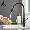 GobekUsa Black Single Handle Pull Out Kitchen Faucet Swivel 360° Water Mixer Tap