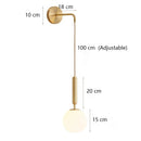 GobekUsa Glass Shade Gold Wall Lamp for Bedroom Loft Design, Up Down Iron LED Wall Lights