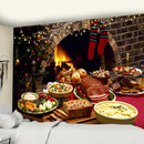 GobekUsa Christmas Fireplace & Tree Tapestry Wall Hanging