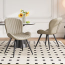 Upholstered Ribbed Dining Chairs, Set of 4 — Modern Design with Metal Legs