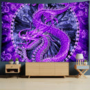 GobekUsa Golden Loong Dragon Totem Tapestry, Cartoon Castle Wall Hanging & Home Decor Art