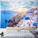 GobekUsa Castle Village Sunset Tapestry Wall Hanging - Fantasy City Landscape Wall Art