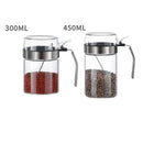 GobekUsa Glass Seasoning Pot with PP Lid Kitchen Supplies