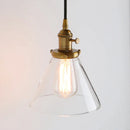 GobekUsa Funnel Flared Glass Clear Glass Pendant Light Fixture