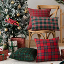 GobekUsa Christmas Plaid Decorative Pillow Covers for Farmhouse Holiday Decor