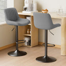 Swivel Counter Height Bar Stools with Backs, Synthetic Leather & Iron Frame (Set of 2)
