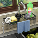 GobekUsa Adjustable Kitchen Sink Rack with Soap Dish and Hooks