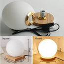 GobekUsa Glass Ball LED Table Lamp Wooden Round Desk Night Light