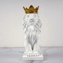 GobekUsa Golden Crown Lion King Statue 17cm Height Nordic Handicraft Home Office Decor