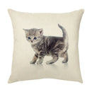 GobekUsa Cute Cat Face Decorative Cushion Cover Soft Linen Pillow for Home Sofa