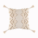 GobekUsa Beige Tassels Cushion Cover, Handmade Square Home Decoration for Living Room