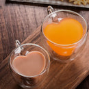 GobekUsa Heart-Shaped Double Glass Mug | Romantic Couple Cups for Tea, Coffee