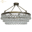GobekUsa LED Round Glass Chandeliers Raindrop Pendant Lights Modern Living Hanging Lamps