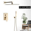 GobekUsa Brushed Gold Rainfall Shower Set with Single Handle Wall Mounted Mixer