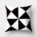 GobekUsa Geometric Star Print Pillow Cover for Home Decor - Black & White Square Texture